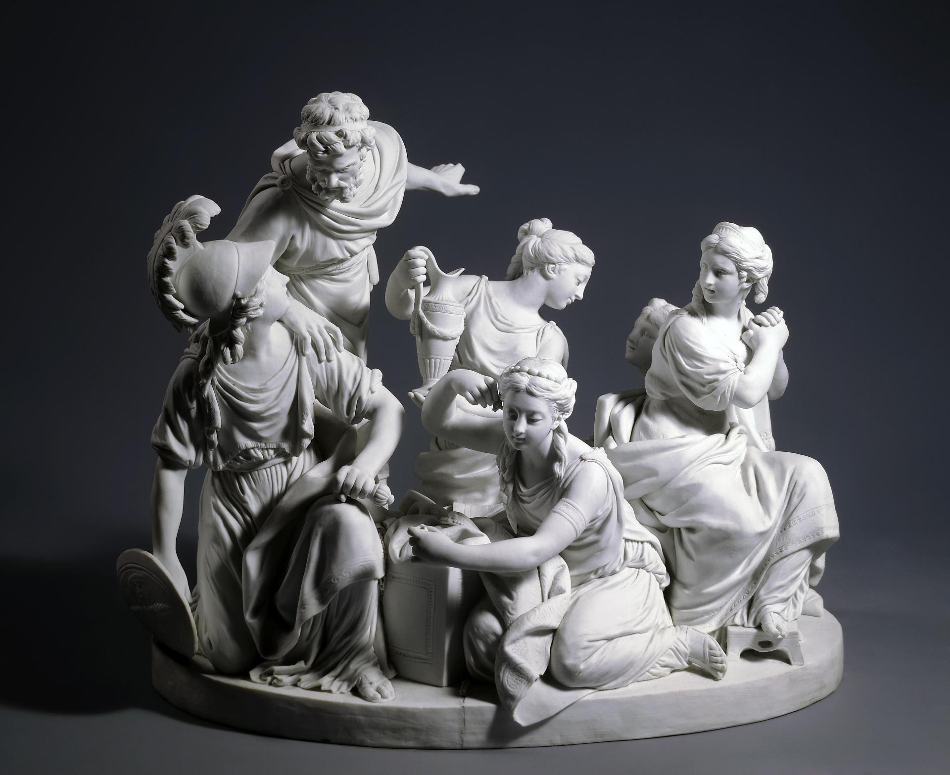 Sculpture Odyssey recognizes Achilles among the daughters of Lycomed, France, Sèvres, 1776-1780, solid porcelain