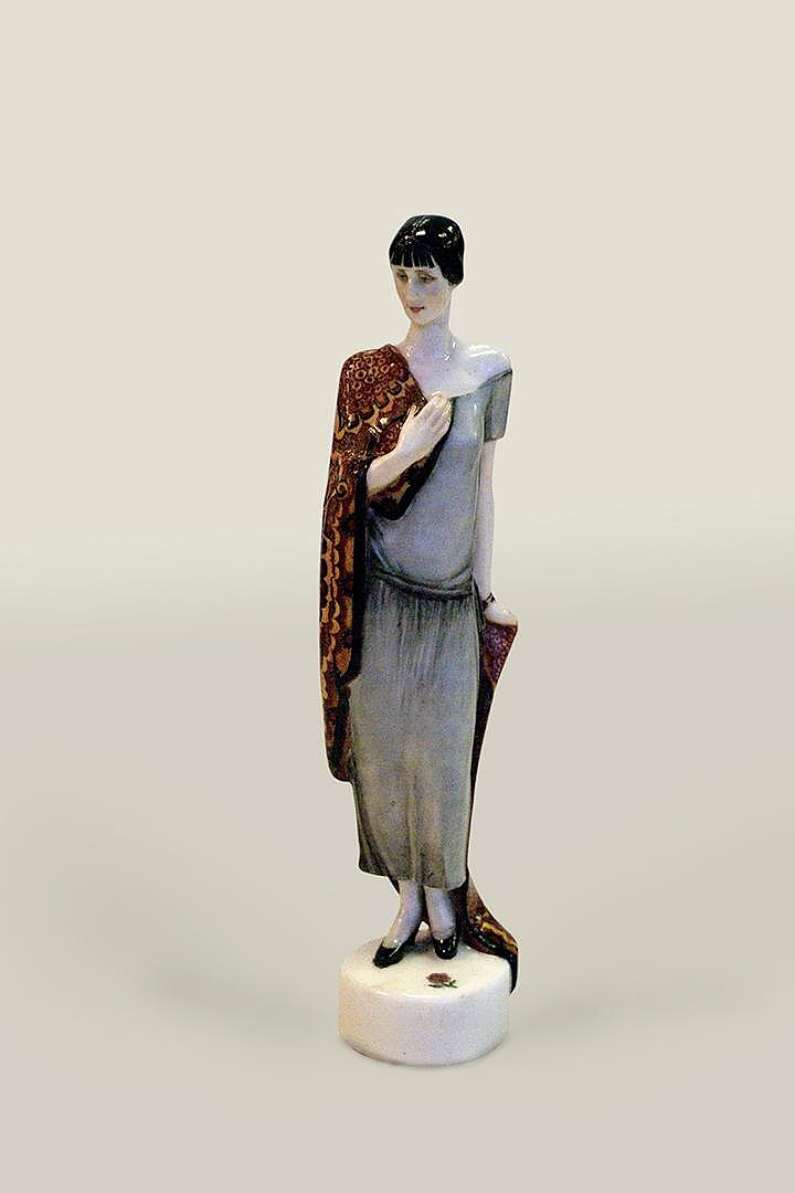 Sculpture of Anna Akhmatova, porcelain, overglaze painting